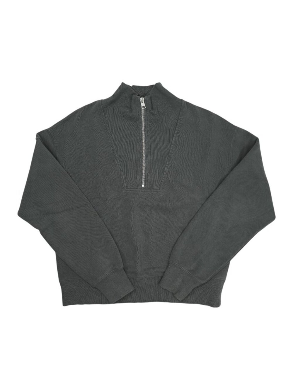 Dynamite French Terry Quarter Zip Sweatshirt in Dark Grey